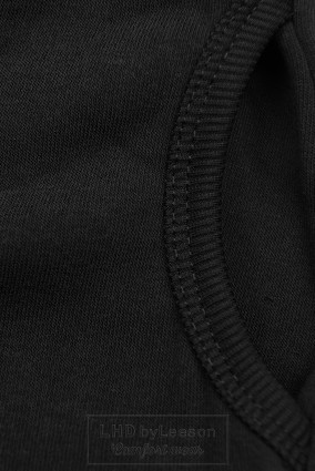 Czarna wydłużona bluza w slim fasonie