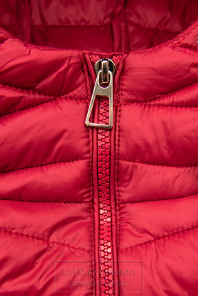 Czerwona kurtka z elastycznym pasem