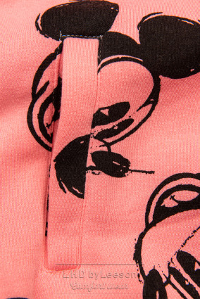 Łososiowo-różowy komplet dresowy z wzorem