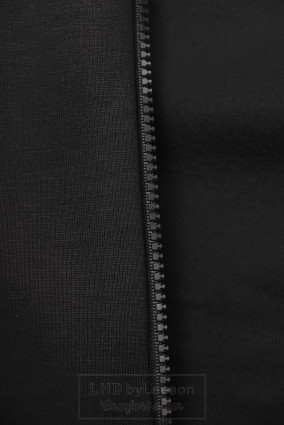 Czarna długa bluza z kwiecistą podszewką przy kapturze