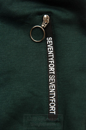 Szmaragdowo-zielona bluza z satynową lamówką