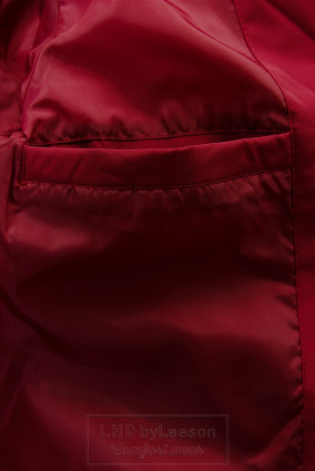 Czerwona zimowa kurtka z kapturem