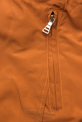 Ceglasto-pomarańczowa pikowana dwustronna kurtka