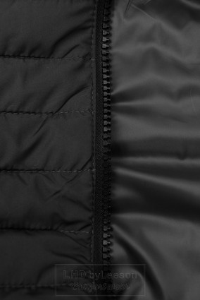 Czarna przejściowa pikowana kurtka