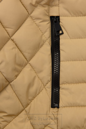 Piaskowo-brązowa przejściowa pikowana kurtka
