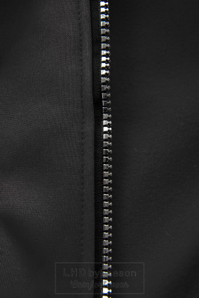 Czarna bluza z szarym trykotowym kapturem