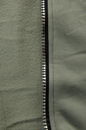 Oliwkowo - zielona bluza z szarym trykotowym kapturem