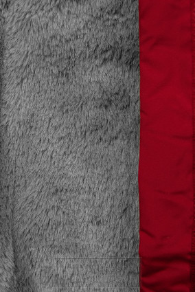 Czierwona pikowana kurtka zimowa z pluszem
