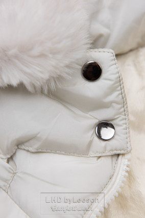 Biała kurtka zimowa w pikowanym designe