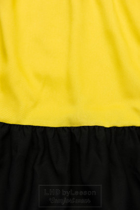 Letnia sukienka z wiskozy biała/żółta/czarna