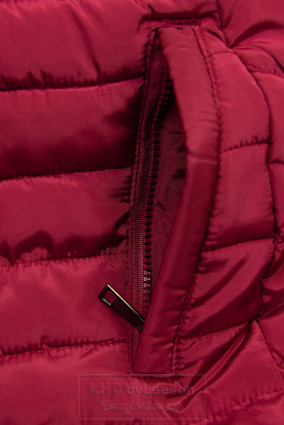 Karminowa pikowana kurtka na jesień/zimę