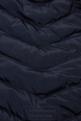 Granatowa pikowana kurtka na jesień/zimę
