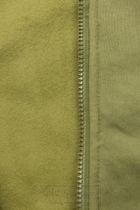Khaki wydłużona bluza z kolorową podszewką