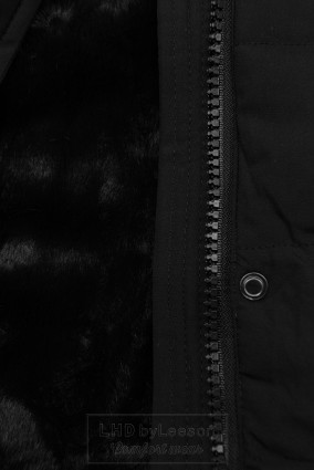 Ciepła pikowana kurtka w czarnym kolorze