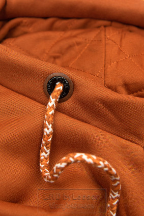 Cynamonowo-brązowa bluza z pikowanym kapturem