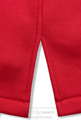 Czerwona długa bluza z kapturem