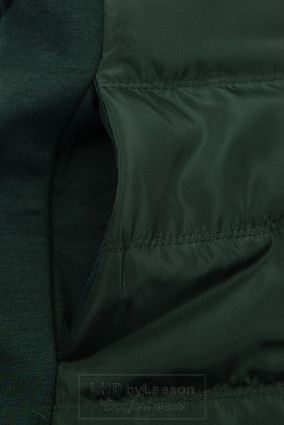 Szmaragdowo-zielona bluza z mieszanych materiałów