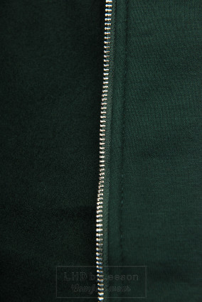 Szmaragdowo-zielona bluza na zamek z kapturem