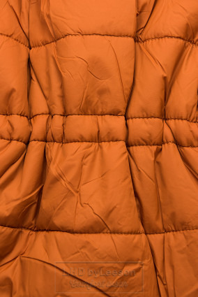 Ceglasto-pomarańczowa/brązowa dwustronna kurtka z ociepliną