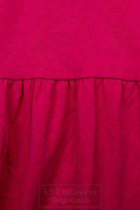 Różowa bawełniana sukienka w A-fasonie