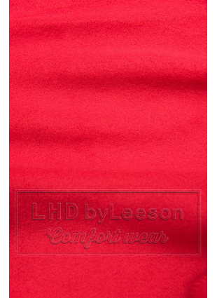 Długa bluza z kapturem czerwona/granatowa