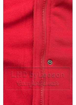 Czerwona bluza z kapturem o wydłużonym fasonie