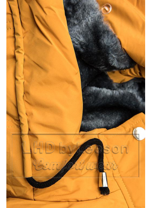 Żółta pikowana kurtka zimowa