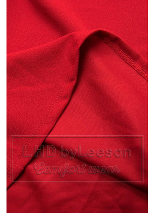 Czerwona elegancka sukienka A-fason
