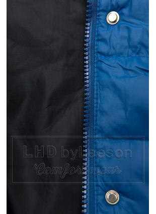 Kobaltowo-niebieska pikowana kurtka na sezon przejściowy