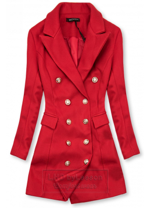 Elegancki płaszcz jesienny czerwony