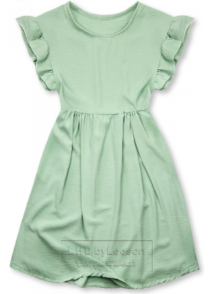Miętowo-zielona letnia sukienka z wiskozy