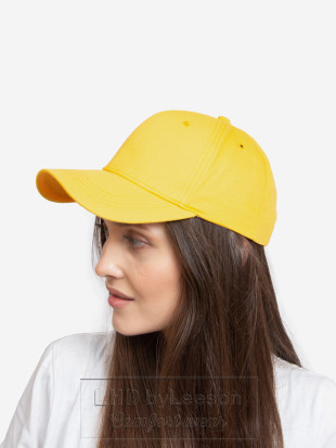 Klasyczna damska czapka z daszkiem zółta