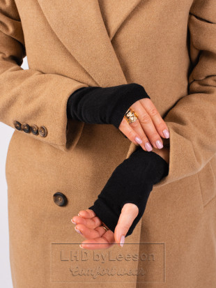 Czarne rękawiczki bez palców rękawy naramienne