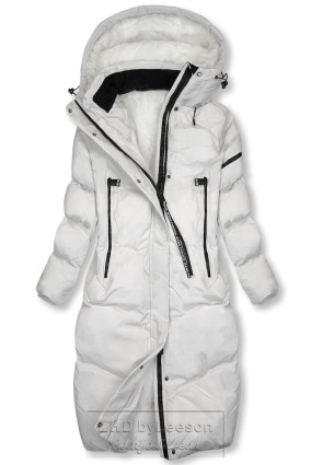 Biała długa kurtka na zimę
