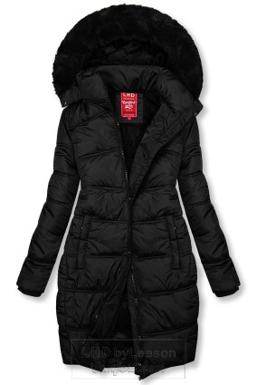 Czarna kurtka zimowa w pikowanym designe