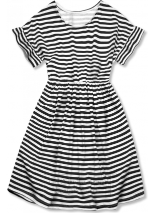 Czarno-biała luźna sukienka w paski II.