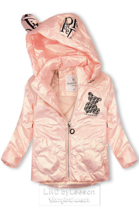 Pudrowo-różowa pikowana kurtka