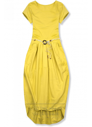 Żółta midi sukienka w stylu basic