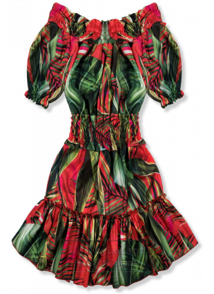 Czerwono-zielona sukienka Serena/O'la Voga