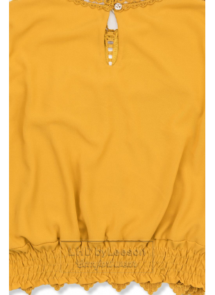 Żółta bluzka z koronką
