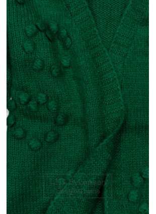 Zielony sweter z ozdobnymi bąblami