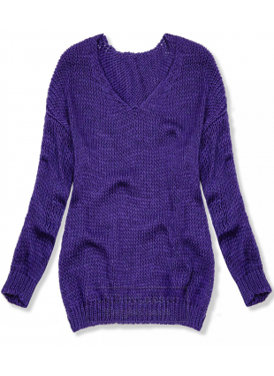 Fioletowy sweter z dzianiny