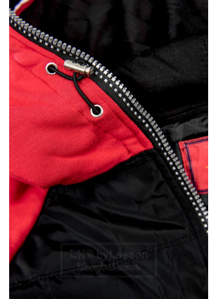 Czerwono-czarna kombinowana bluza