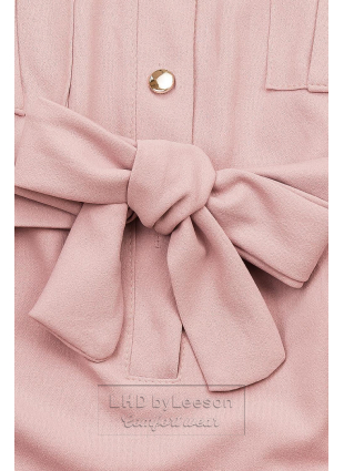 Różowa basic koszulowa sukienka