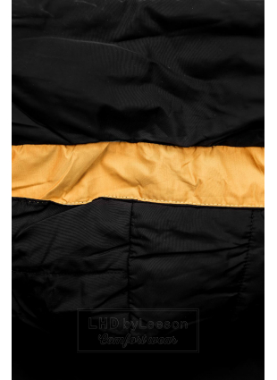 Czarna kurtka z żółtą lamówką