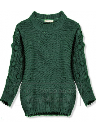 Zielony sweter z kuleczkami