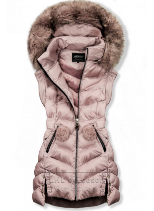 Różowa zimowa kurtka/kamizelka