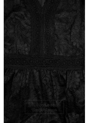 Czarna elegancka koronkowa sukienka