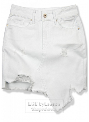 Biała jeansowa spódnica