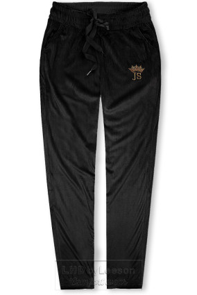 Czarne aksamitne spodnie dresowe